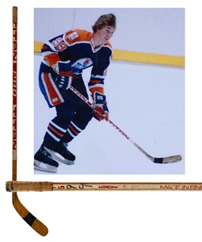 Wayne Gretzkys 1979-80 Edmonton Oilers Titan Pro Game-Used Rookie Season Stick with LOA - Scarce Early Rookie Season Gamer!