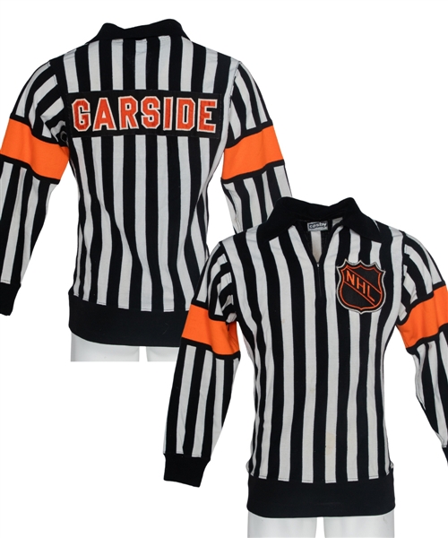 Bruce Garsides 1977-78 NHL Referee Game-Worn Jersey - Rare One Year Style! 