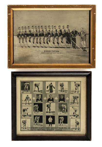 1931-32 and 1938-39 Toronto Maple Leafs Framed Team Photos 
