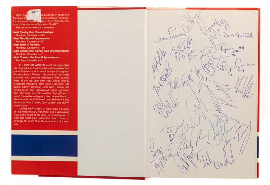 “Lions In Winter” Hardcover Book Team-Signed by the 1985-86 Stanley Cup Champion Canadiens