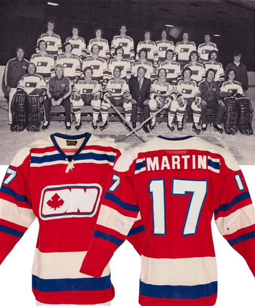 Tom Martins 1972-73 WHA Ottawa Nationals Inaugural Season Game-Worn Jersey - First and Only Season for Team in WHA!
