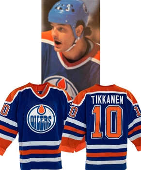 Esa Tikkanens 1989-90 Edmonton Oilers Game-Worn Jersey - Heavy Game Wear! - Photo-Matched! 