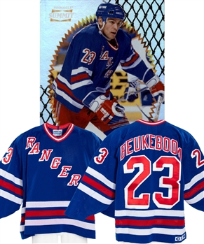 Jeff Beukebooms 1995-96 New York Rangers Game-Worn Jersey with LOA - Photo-Matched!
