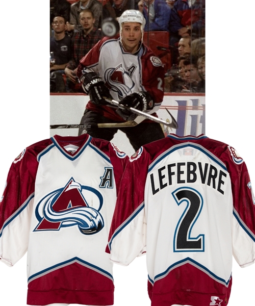 Sylvain Lefebvres 1997-98 Colorado Avalanche Game-Worn Alternate Captains Jersey with LOA 