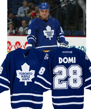 Tie Domis 2002-03 Toronto Maple Leafs Regular Season and Playoffs Game-Worn Jersey with LOA 