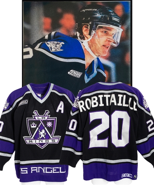Luc Robitailles 1999-2000 Los Angeles Kings Game-Worn Alternate Captains Jersey with LOA - NHL2000 Patch! - Photo-Matched!