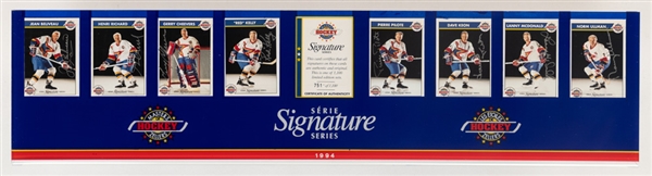 Masters of Hockey 1994 Signed Limited-Edition 8-Card Set in Display with COA (751/1100) - Beliveau, H. Richard, Cheevers, Kelly, Pilote, Keon, McDonald & Ullman