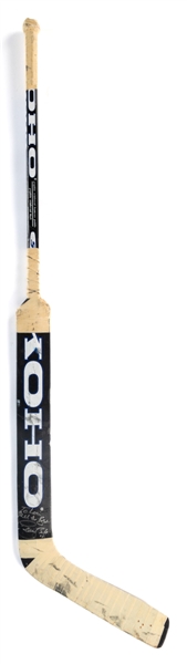 Sean Burkes 2003-04 Phoenix Coyotes Signed Koho Game-Used Stick - Attributed to December 5th, 2003 Win Against The Philadelphia Flyers!