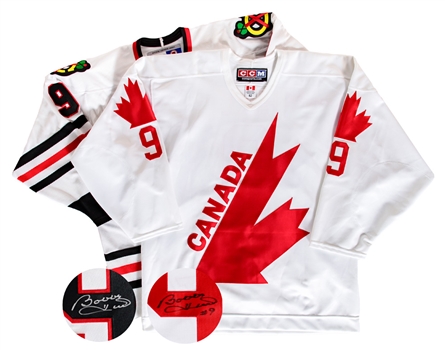 Bobby Hull Signed Chicago Black Hawks "Stanley Cup 1961" and Team Canada "Canada Cup 1976" Limited-Edition Jerseys with JSA Auction LOA