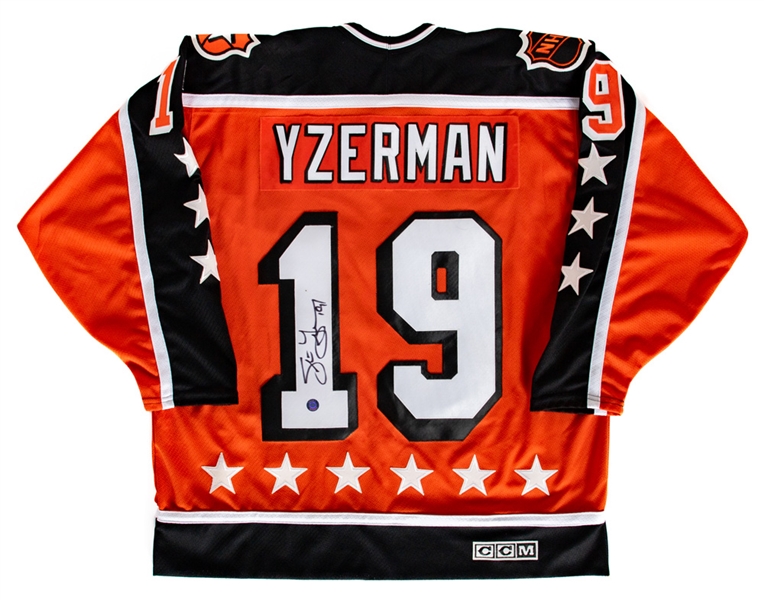 Steve Yzerman Campbell Conference and Larry Robinson Wales Conference Signed NHL All-Star Game Jerseys with JSA Auction LOA 