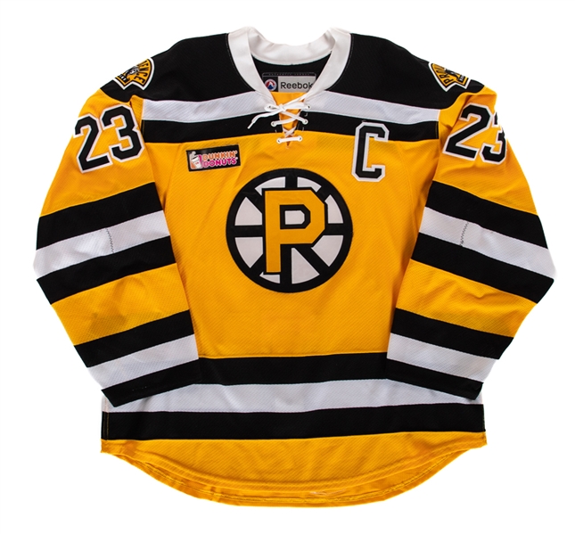 Trent Whitfields 2012-13 AHL Providence Bruins Game-Worn Captains Jersey with Team COA