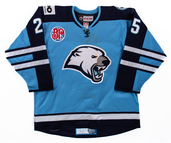 Matt Frasers 2015-16 AHL Manitoba Moose "Polar Bear" Game-Worn Jersey with Team COA 