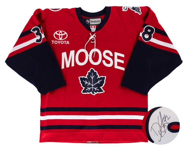 Dan Sextons 2009-10 AHL Manitoba Moose "Team Canada Tribute" Signed Game-Issued Jersey with Team LOA 