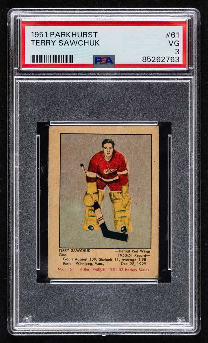 Lot Detail - 1951-52 Parkhurst Hockey Card #61 HOFer Terry Sawchuk ...