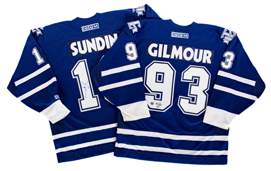 Mats Sundin and Doug Gilmour Signed Toronto Maple Leafs Captains Jerseys with JSA Auction LOA