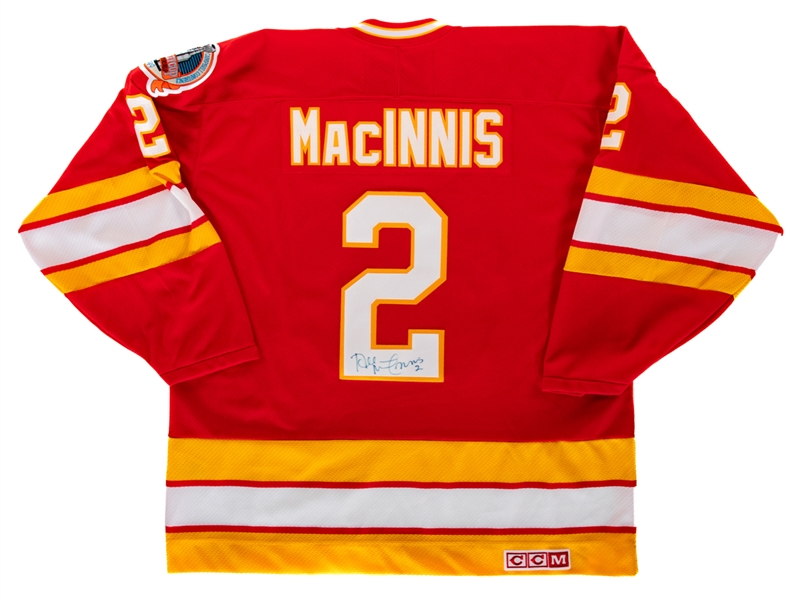 Al McInnis Signed St. Louis Blues and Calgary Flames Jerseys with JSA Auction LOA 