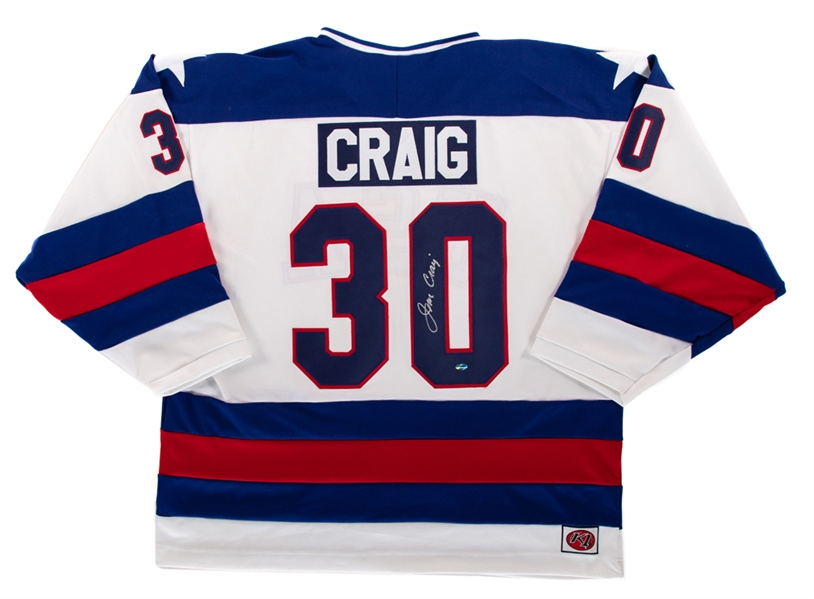 Jim Craig Signed Team USA Jersey with JSA Auction LOA 