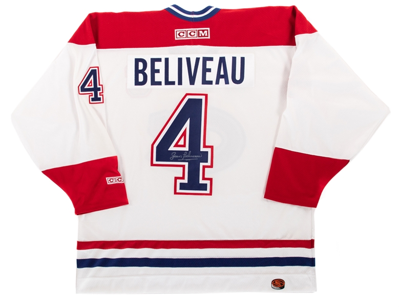 Jean Beliveau Signed Montreal Canadiens Jersey with JSA Auction LOA 