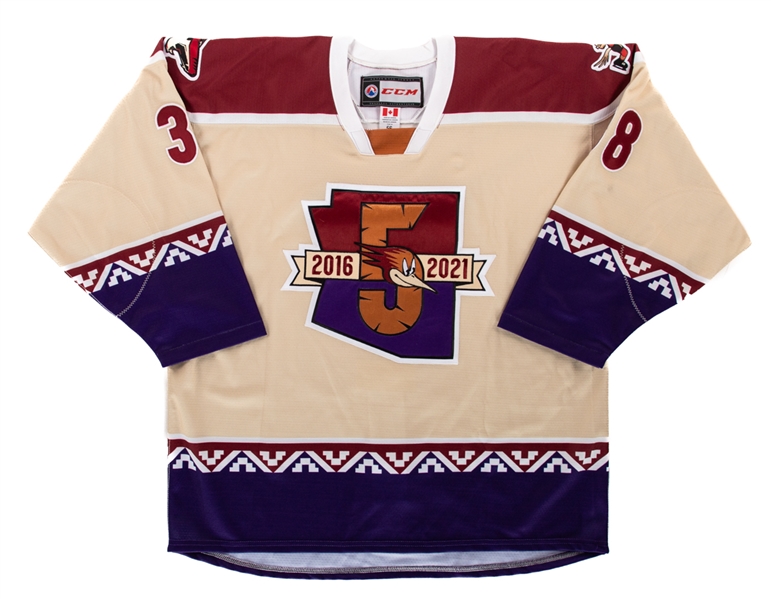 Kyle Neubers 2020-21 AHL Tucson Roadrunners "5th Anniversary" Game-Worn Jersey with Team COA