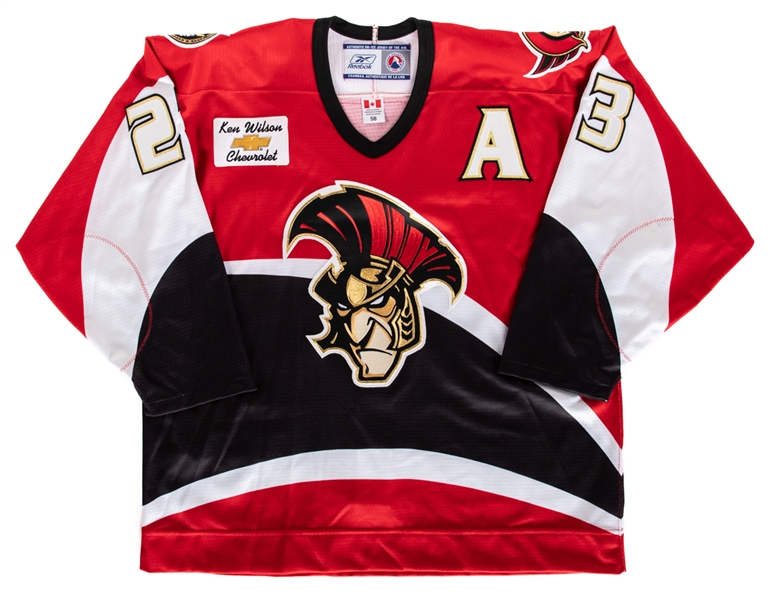 Josh Hennessys 2006-07 AHL Binghamton Senators Game-Worn Alternate Captain’s Jersey with Team LOA