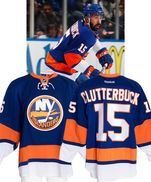 Cal Clutterbucks 2013-14 New York Islanders Game-Worn Jersey with Team LOA - Photo-Matched! 