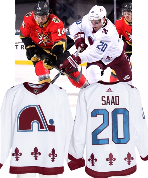 Brandon Saads 2020-21 Colorado Avalanche Signed Game-Worn "Reverse Retro - NHL Outdoors Lake Tahoe" 2nd Period Jersey