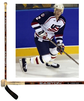 Brian Leetchs 2002 Olympics Team USA Signed Easton Ultra-Lite Game-Used Stick 