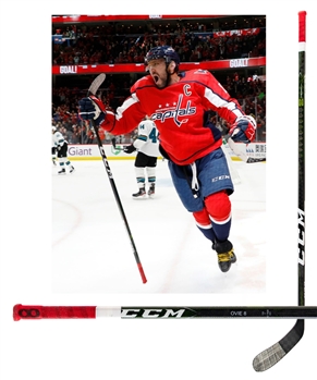 Alexander Ovechkins Late-2010s/Early-2020s Washington Capitals CCM Trigger ASY Game-Used Stick from Darius Kasparaitis Personal Collection with LOA