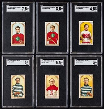 1911-12 Imperial Tobacco Hockey C55 SGC-Graded Complete 46-Card Set Inc. HOFers #38 Georges Vezina Rookie (VG+ 3.5), #20 Fred Taylor (EX+ 5.5), #31 Art Ross (VG-EX+ 4.5) & #42 Newsy Lalonde (NM+ 7.5)