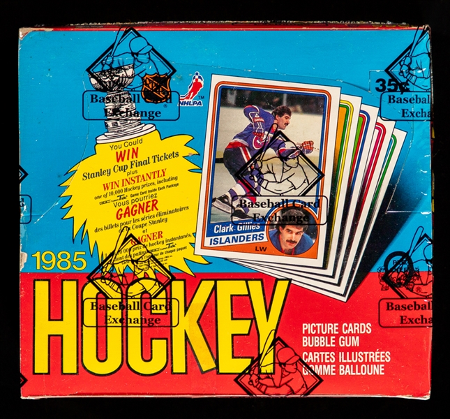 1984-85 O-Pee-Chee Hockey Wax Box (48 Unopened Packs) - BBCE Certified - Yzerman, Neely, Gilmour, Chelios and Lafontaine Rookie Card Year!