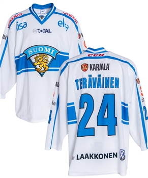 Teuvo Teravainens 2013-14 Euro Hockey Tour Team Finland Game-Worn Jersey with Finnish Ice Hockey Association COA