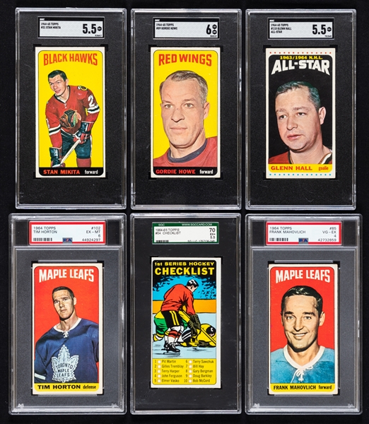 1964-65 Topps Hockey Tall Boys Complete 110-Card Set with PSA/SGC/Beckett-Graded Cards (32)