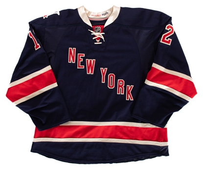 Todd Whites 2010-11 New York Rangers "Heritage" Game-Issued Jersey with LOA – 85th Anniversary Patch! 