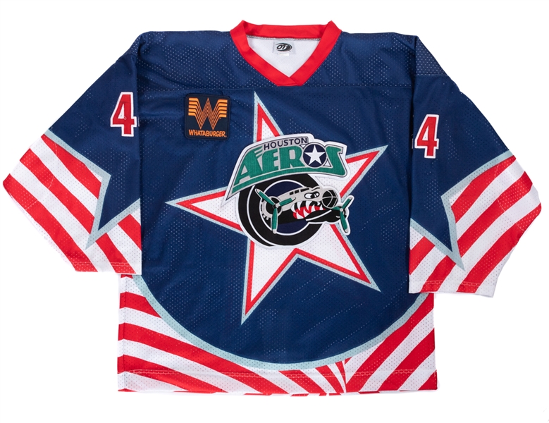 Brett Harkins 2000-01 IHL Houston Aeros Signed Game-Worn Jersey with Team LOA