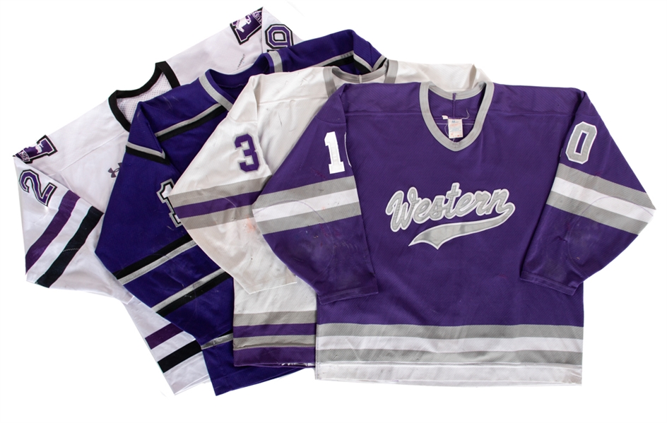 Dennomes, Britstones, Turkiewiczs and Davis Late-1990s to Late-2000s OUAA University of Western Ontario Mustangs Game-Worn Jerseys (4)