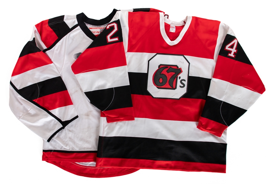 Ian Jacobs 1997-2000 and Liam Herbsts 2013-16 OHL Ottawa 67s Game-Worn Jerseys