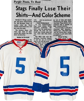 John Miszuks 1974-75 WHA Michigan Stags Game-Worn Jersey from Their Last Ever WHA Game Played on January 18th 1975 (Barry Meisel Collection)