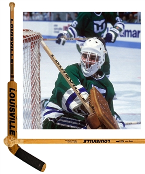 Mike Liuts 1987-88 Hartford Whalers Game-Used Louisville Stick - Attributed To November 11th 1987 Shutout vs Montreal!