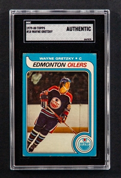 1979-80 Topps Hockey Card #18 HOFer Wayne Gretzky Rookie - Graded SGC Authentic