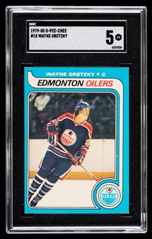 1979-80 O-Pee-Chee Hockey Card #18 HOFer Wayne Gretzky Rookie - Graded SGC 5