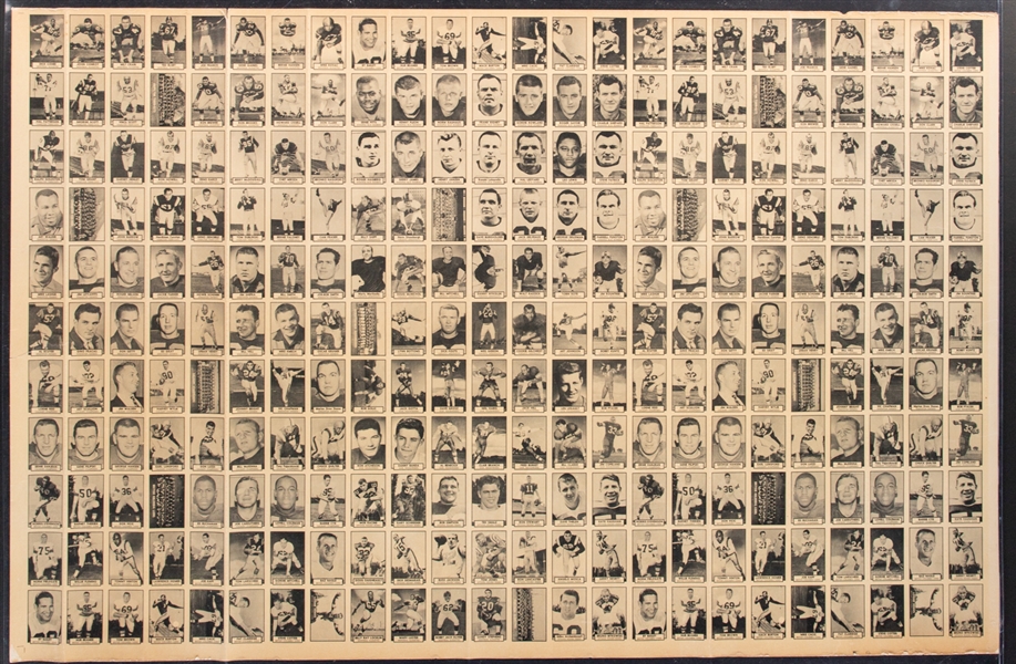 1962 Topps CFL 264-Card Uncut Sheet - Includes Almost the Full Set!