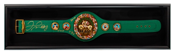 Jake Lamotta Signed Framed WBC World Boxing Council Championship Belt Display with JSA Auction LOA (55" x 15")