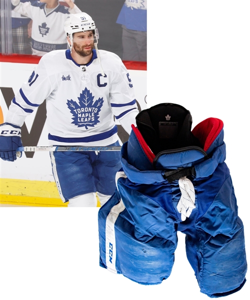 John Tavares 2022-23 Toronto Maple Leafs Game-Worn CCM Pants with Team LOA - Photo-Matched to 2023 Stanley Cup Playoffs!