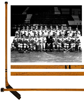 Boston Bruins 1952-53 Team-Signed Northland Pro Game-Used Stick by 18 Including Deceased HOFers Patrick, Schmidt, Quackenbush and Dumart