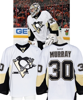 Matt Murrays 2015-16 Pittsburgh Penguins Signed Game-Worn Rookie Season Jersey with Team COA and JerseyTRAX Document - Stanley Cup Championship Season! - Photo-Matched!