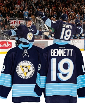 Beau Bennetts 2012-13 Pittsburgh Penguins "1st NHL Goal and Point" Game-Worn Rookie Season Third Jersey with Team COA and JerseyTRAX Document - Photo-Matched!
