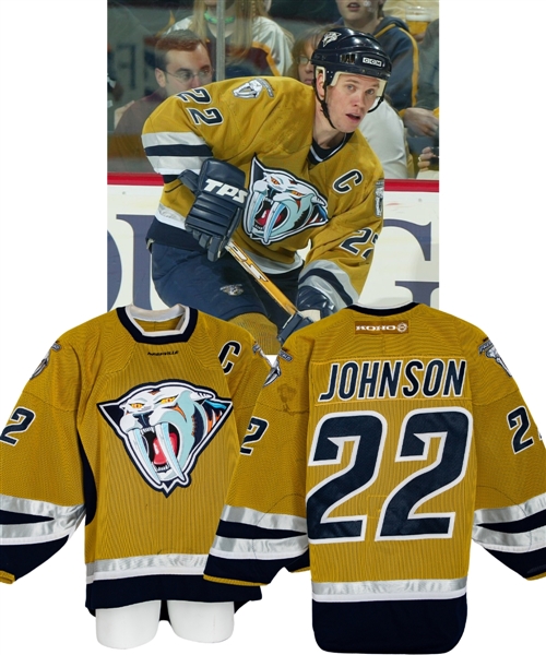 Greg Johnsons 2003-04 Nashville Predators Game-Worn Captains Third Jersey with LOA 