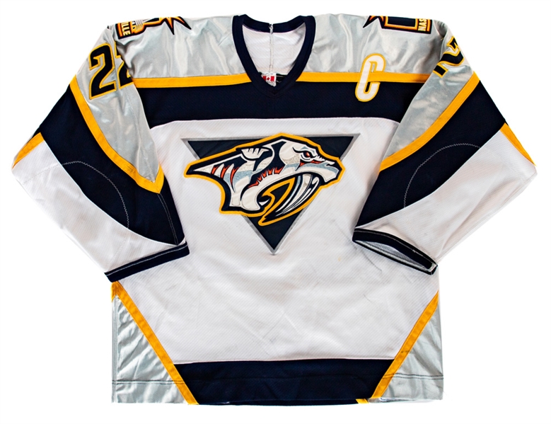 Greg Johnsons 2003-04 Nashville Predators Game-Worn Captains Jersey with LOA