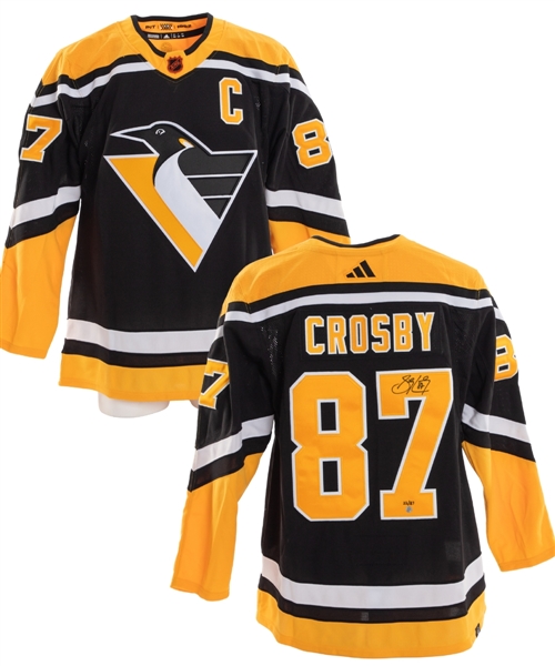 Sidney Crosby Signed 2022-23 Pittsburgh Penguins Reverse Retro Limited-Edition Captains Jersey #22/87 with Frameworth COA