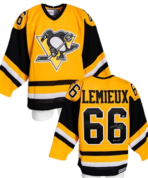 Mario Lemieux Signed Pittsburgh Penguins "1985 Rookie of the Year" Limited-Edition Jersey with "ROY 1985" Annotation #85/85 (Reich Hologram) 